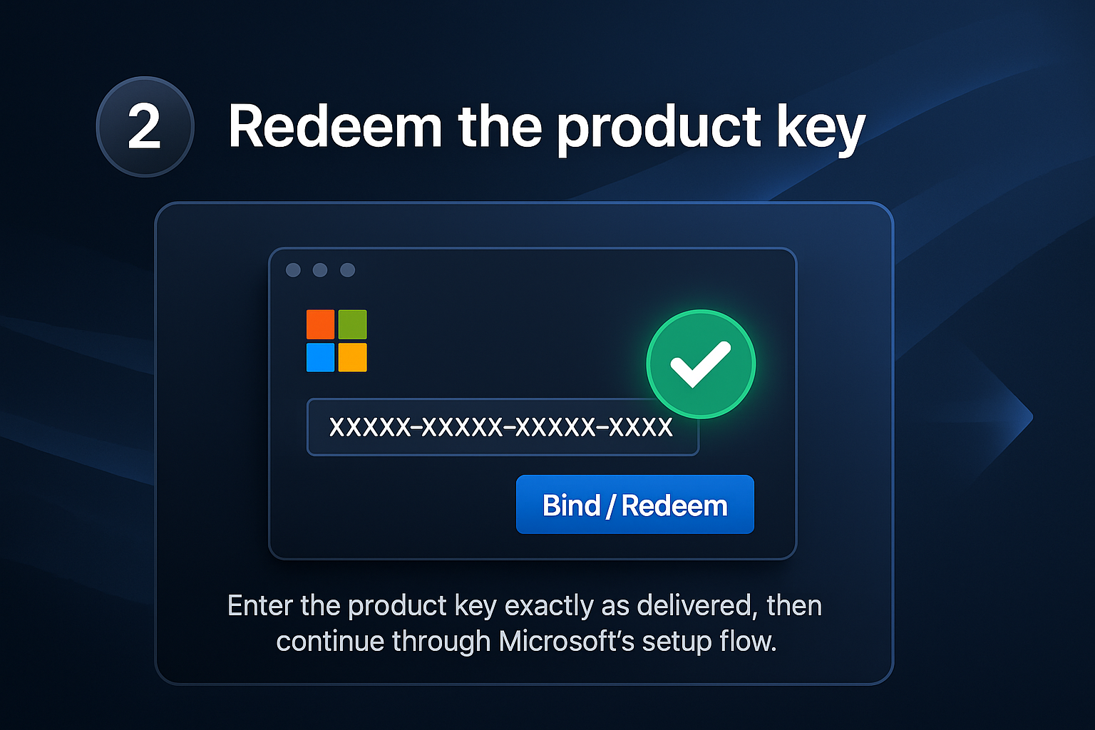 Redeem the product key illustration