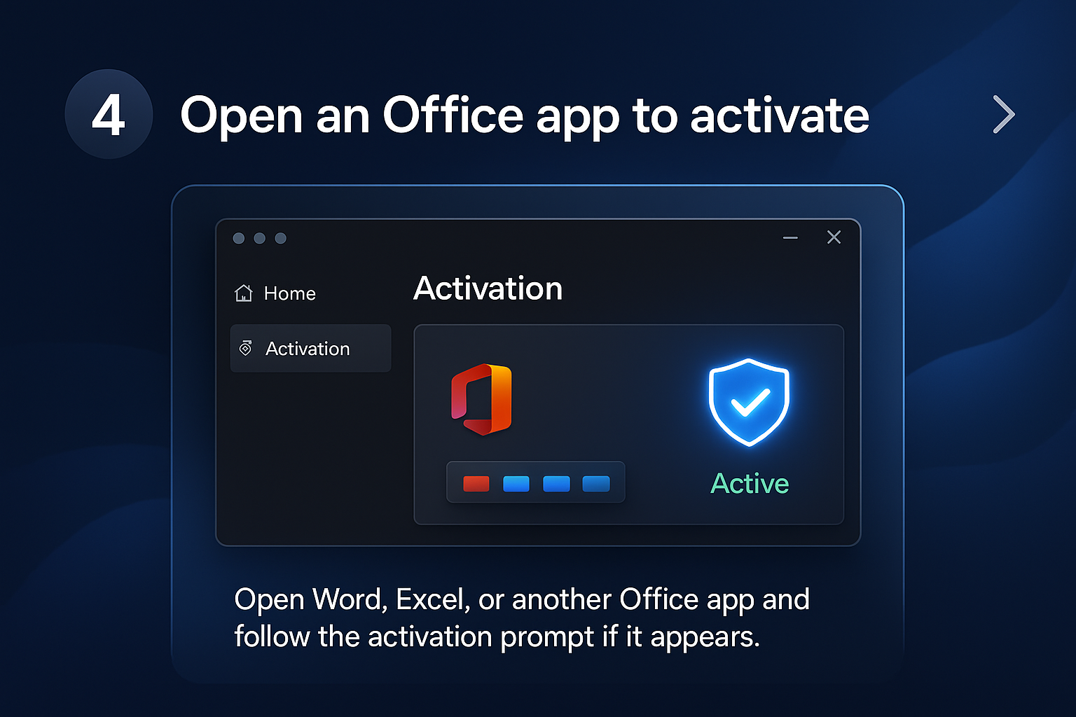 Open an Office app to activate illustration