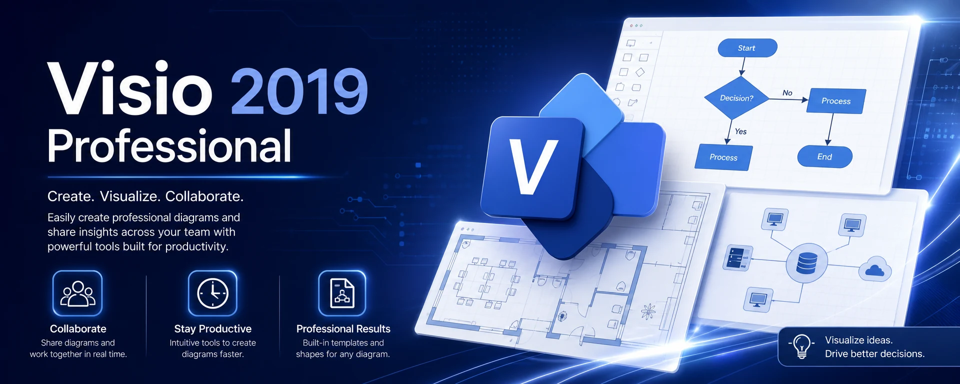 Microsoft Visio 2019 Professional Key for 2 PCs