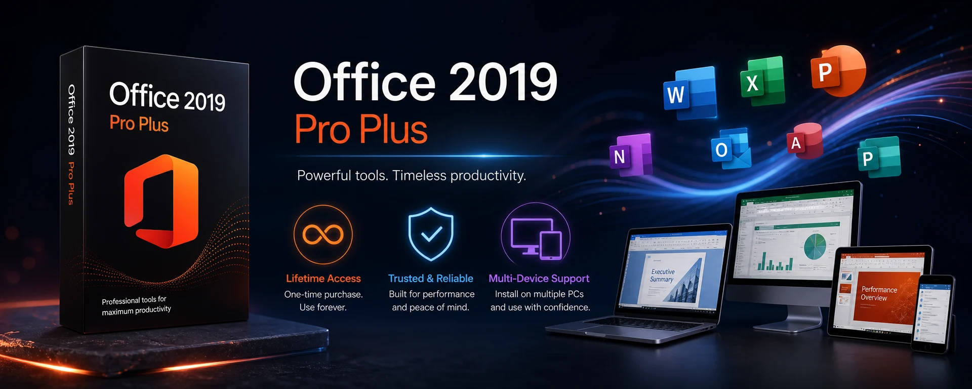 Microsoft Office 2019 Pro Plus Lifetime License Key for 5 PCs