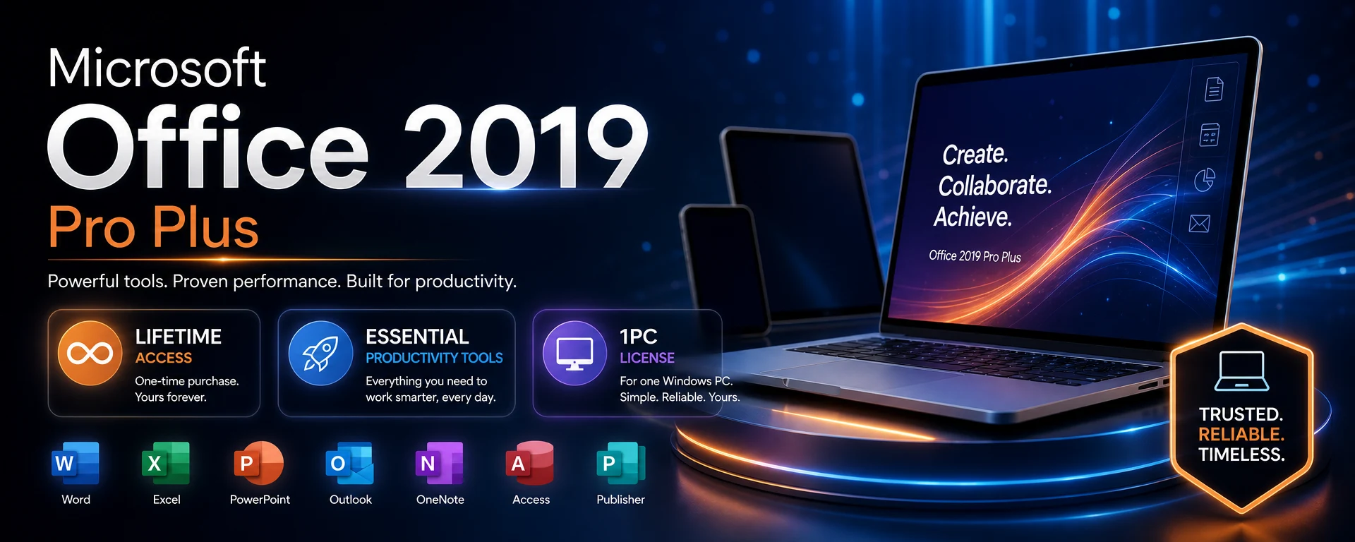 Microsoft Office 2019 Pro Plus Lifetime License Key for 1PC