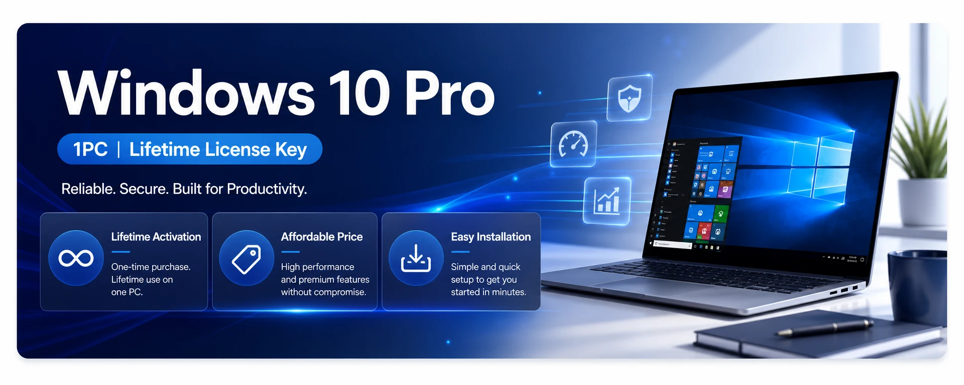 Windows 10 Pro 1PC Lifetime License Key