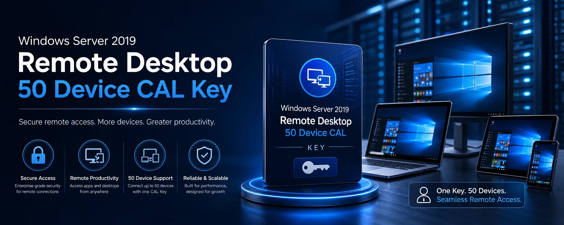 Windows Server 2019 Remote Desktop 50 Device CAL Key