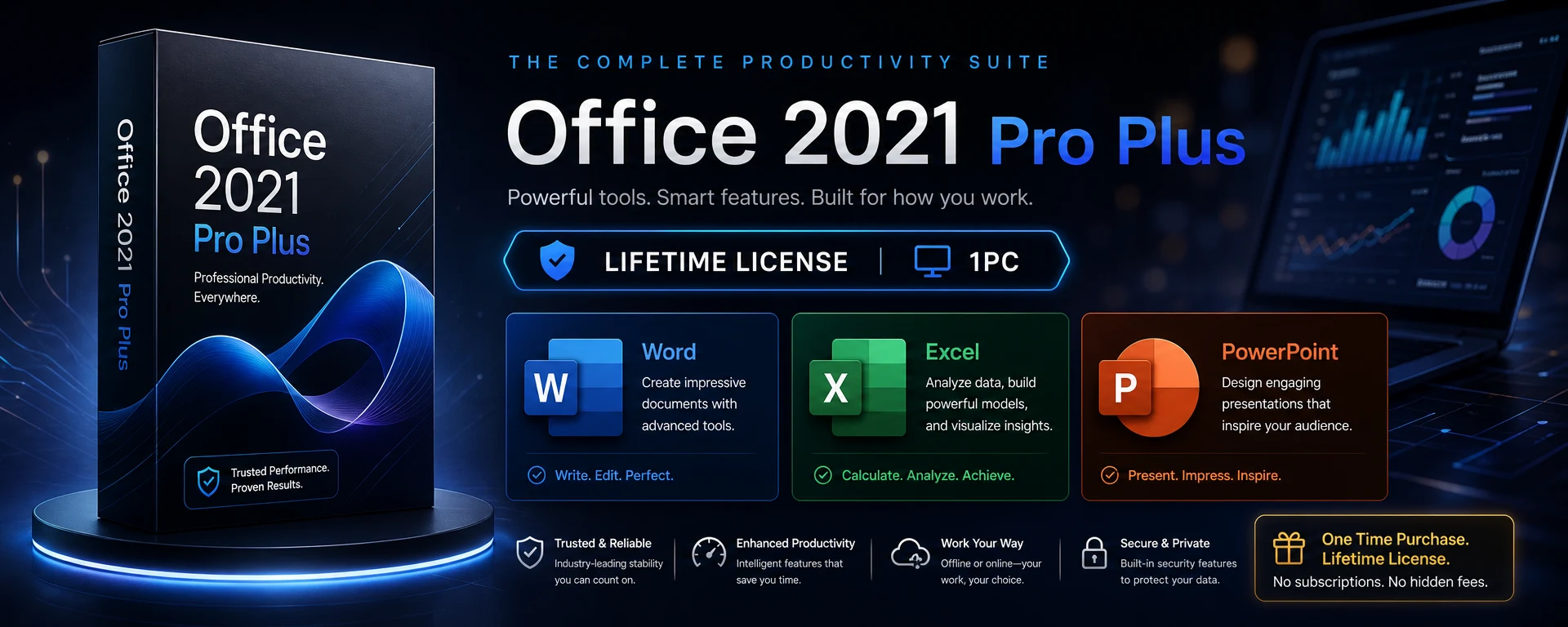 Microsoft Office 2021 Pro Plus - Lifetime License for 1PC